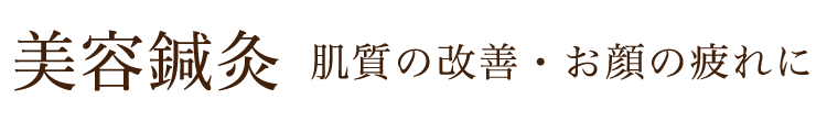 美容鍼灸　肌質の改善・お顔の疲れに